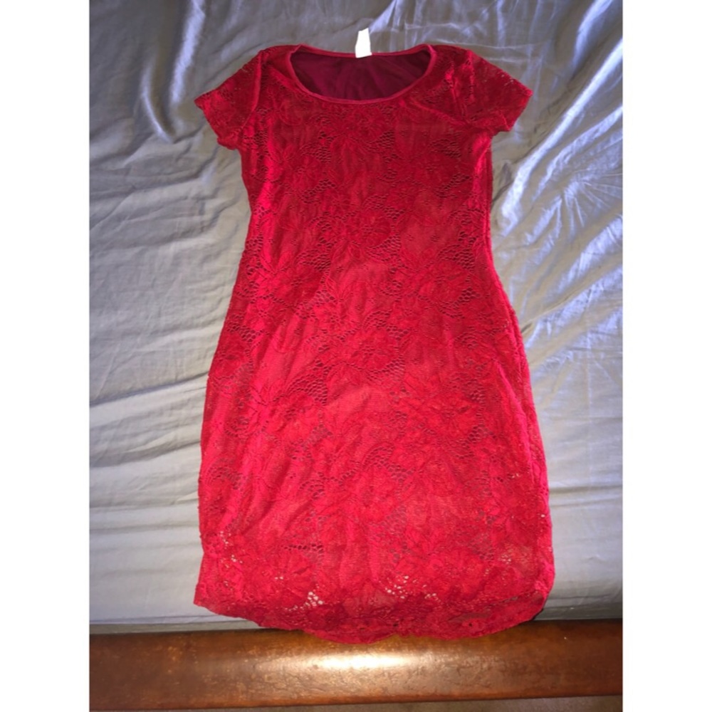 Red and Lace Formal Dress